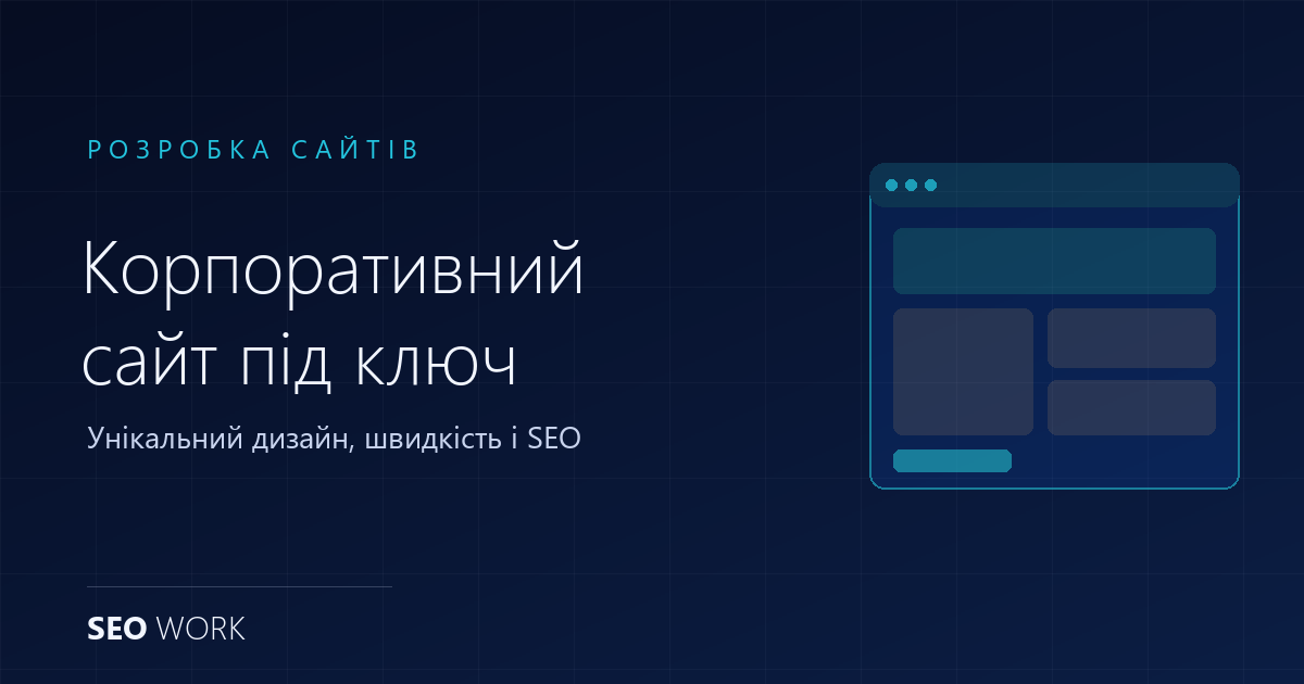 Корпоративний сайт: коли візитки вже замало 1 Розробка корпоративного сайту від SEOWORK — структура, кейси, технічна база