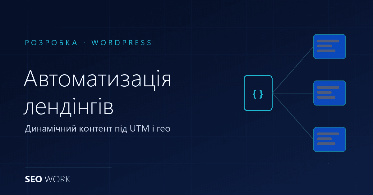 Автоматизація лендінгів WordPress 1 Автоматизація лендінгів WordPress — динамічний контент під UTM і гео