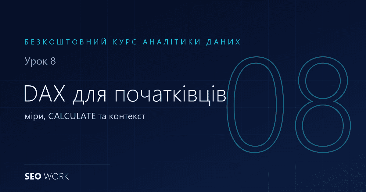 DAX для початківців: міри, CALCULATE та контекст 1 DAX для початківців: міри, CALCULATE та контекст